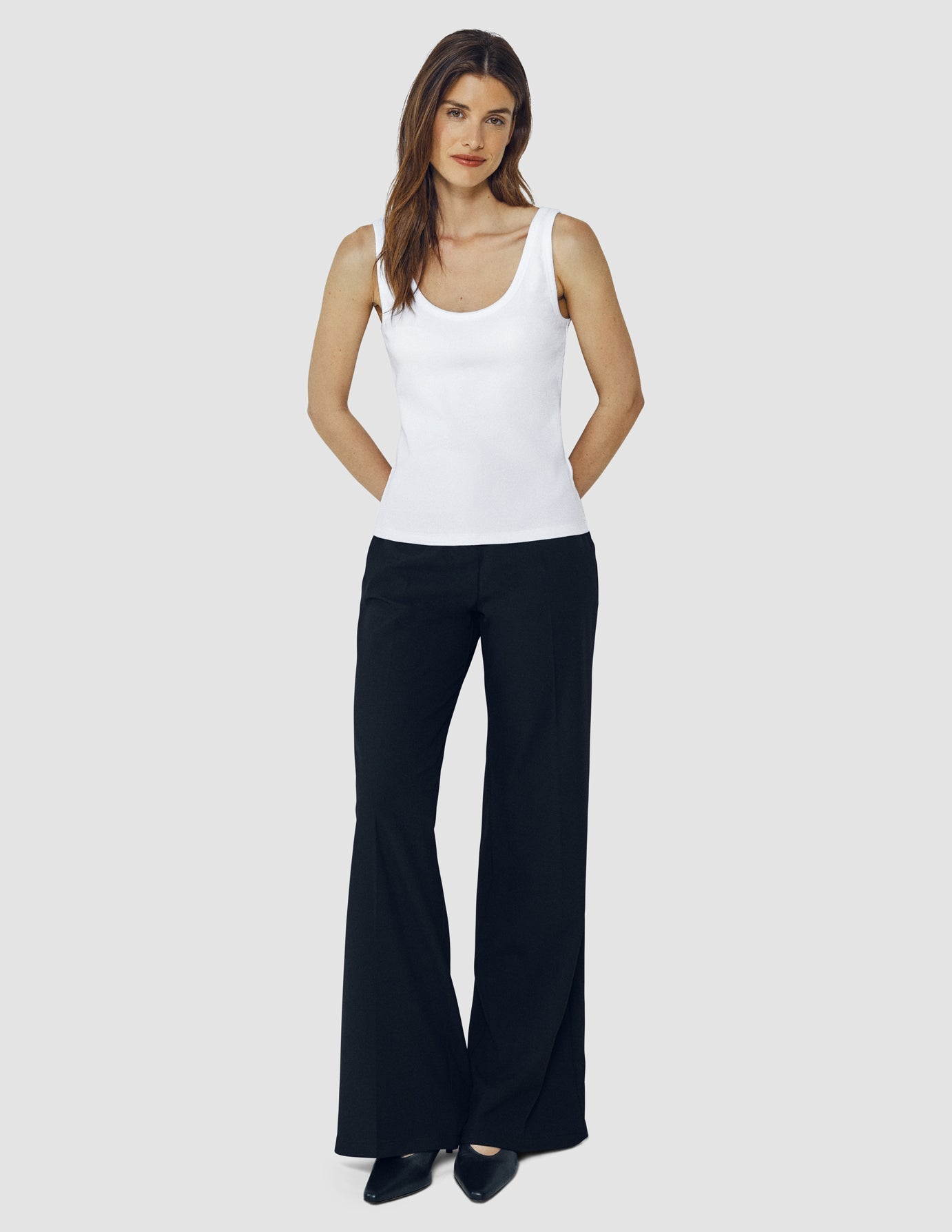 Rib Tank Top White
